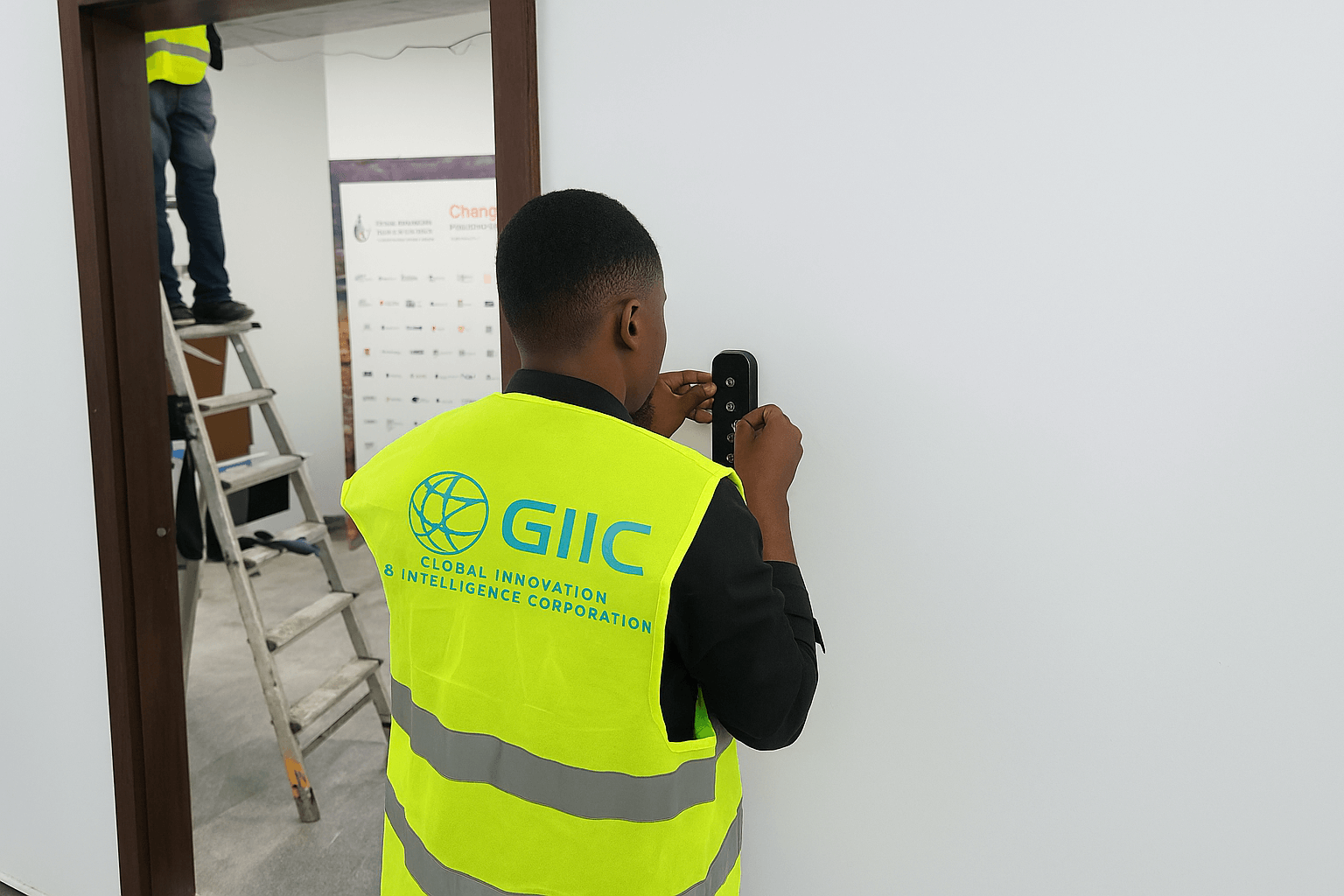 Technician Installing Access Control Device (1)